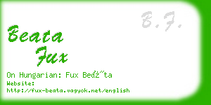 beata fux business card